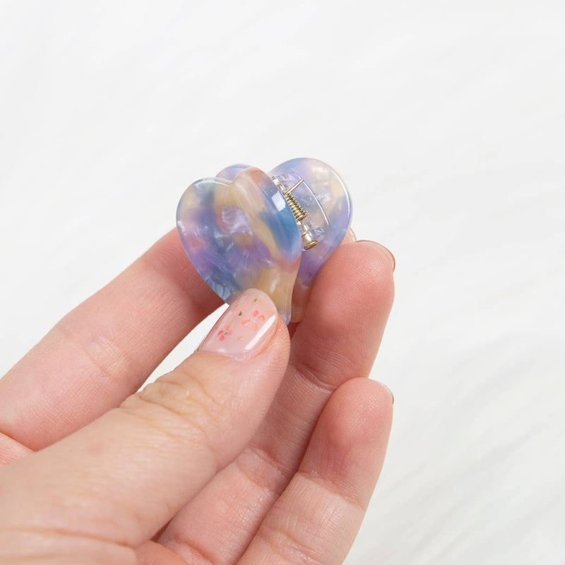 Mini Momo - Hair Claw Clip for Women and Girls - Cute Small Pin Heart