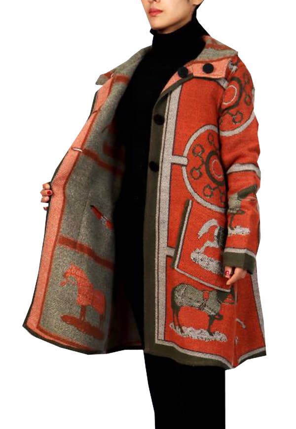 Winding River - Equestrian Orange Reversible Coat – Gallop Collection