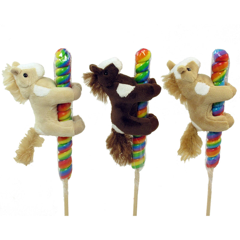 Kelley and Company - 4" Plush Horse Stuffed Animal Lollipops Candy