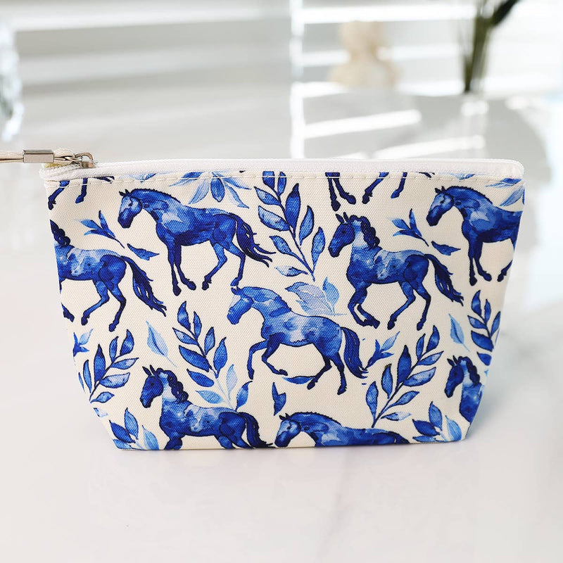 Mini Momo - MakeUp Cosmetic Pouch Bag - Cute Toiletry Case - Equestrian