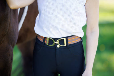 Huston x Ellany - Ophelia - 1.5" Gold Stirrup Equestrian Elastic Belt