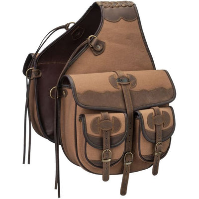 Tough 1 Canvas Saddle Bag with Leather Accents