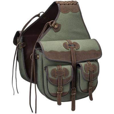 Tough 1 Canvas Saddle Bag with Leather Accents