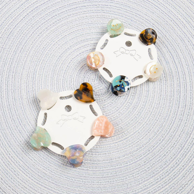 Mini Momo - Hair Claw Clip for Women and Girls - Cute Small Pin Heart