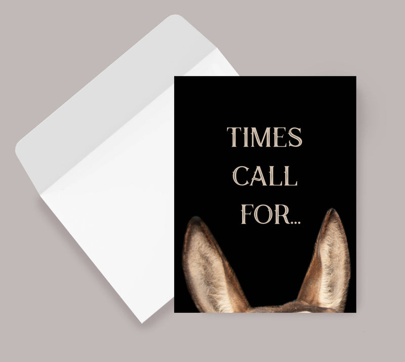 Horse Hollow Press - Horse Birthday Card: Times Call for.... Donkey Card
