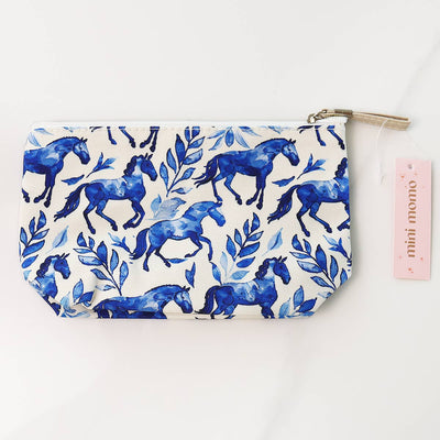 Mini Momo - MakeUp Cosmetic Pouch Bag - Cute Toiletry Case - Equestrian