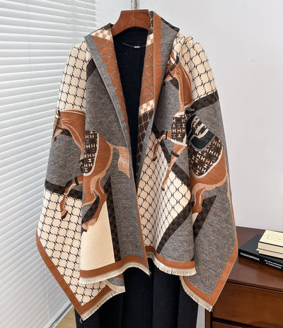 Winding River - Equestrian Brown Giddy Up Reversible Wrap