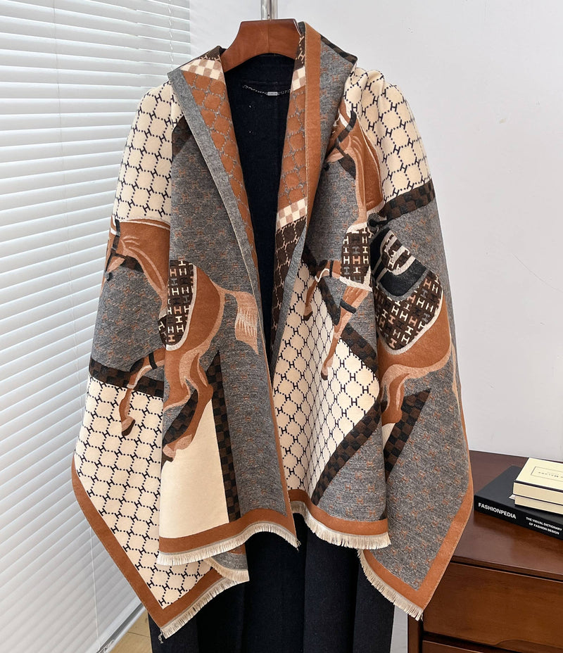 Winding River - Equestrian Brown Giddy Up Reversible Wrap