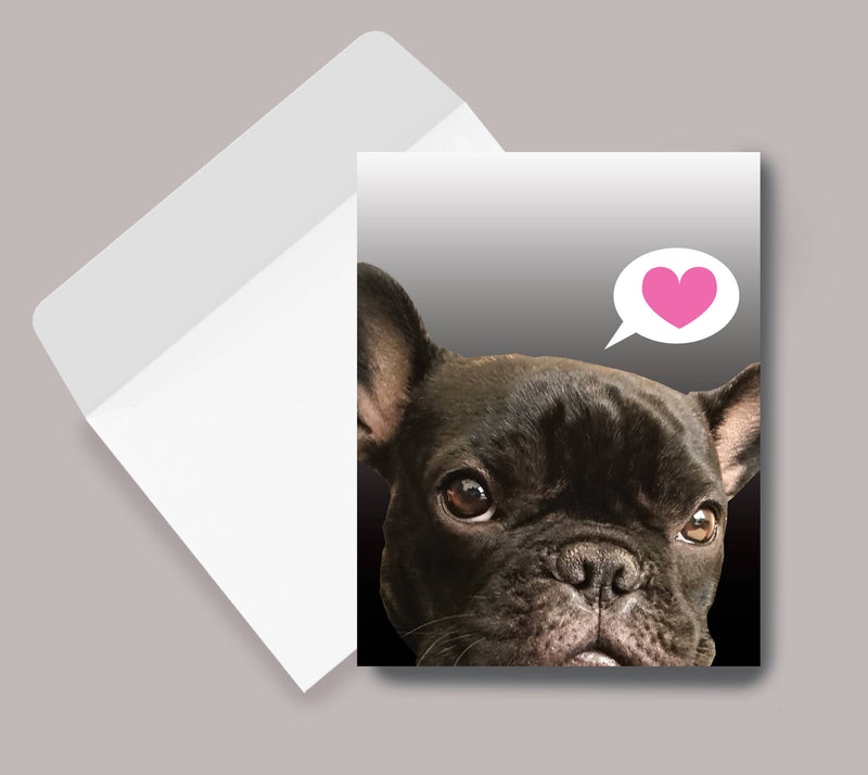 Horse Hollow Press - Frenchie Bull Dog Funny Birthday Card: <heart>