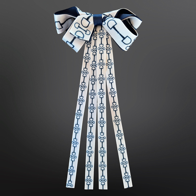 Westrian International - Equestrian Blue Ribbon Snaffle Bit Hair Bow Clip