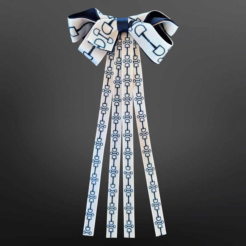 Westrian International - Equestrian Blue Ribbon Snaffle Bit Hair Bow Clip