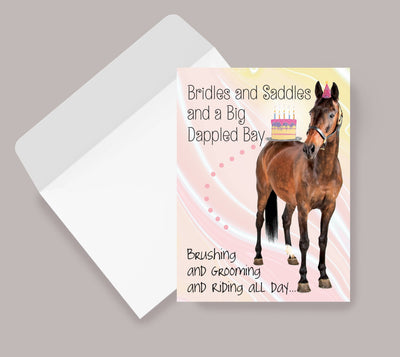 Horse Hollow Press - Horse Birthday Card: Bridles & Saddles ...Dapple Bay