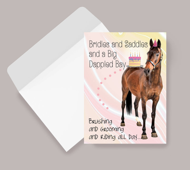 Horse Hollow Press - Horse Birthday Card: Bridles & Saddles ...Dapple Bay