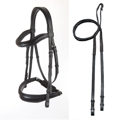 Arc de Triomphe® Leon Anatomical Dressage Bridle w/Calfskin Reins - Crank Noseband