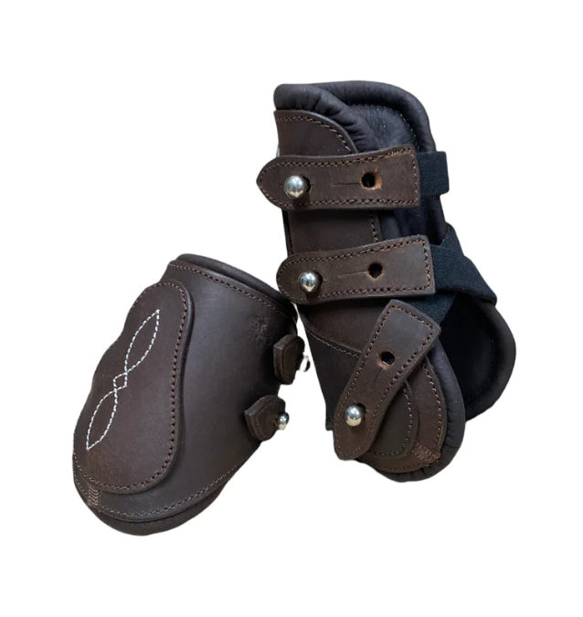 Belle & Bow Leather Fetlock Boots Brown