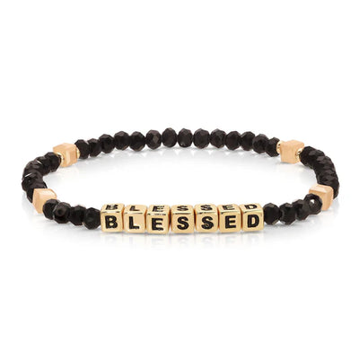 Colorful Words Crystal Beaded Stretch Bracelet