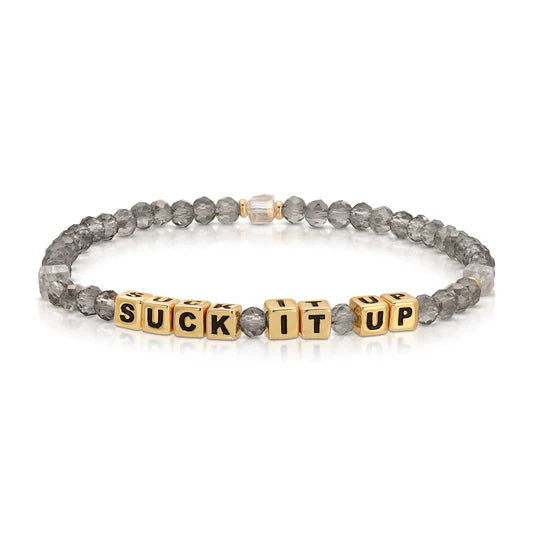 Colorful Words Crystal Beaded Stretch Bracelet