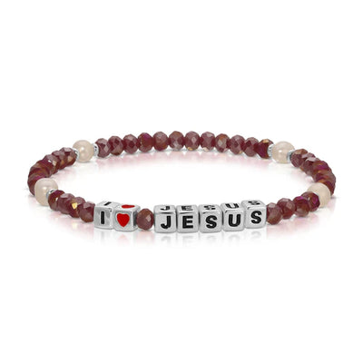 Colorful Words Crystal Beaded Stretch Bracelet