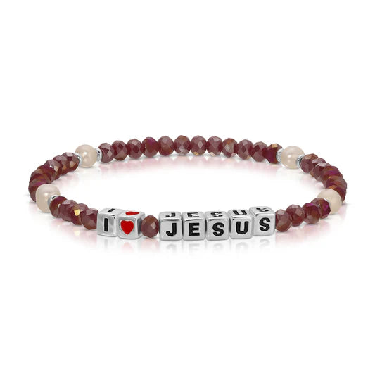 Colorful Words Crystal Beaded Stretch Bracelet