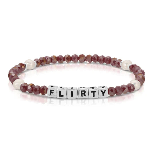 Colorful Words Crystal Beaded Stretch Bracelet