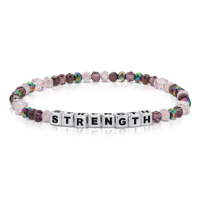 Colorful Words Crystal Beaded Stretch Bracelet