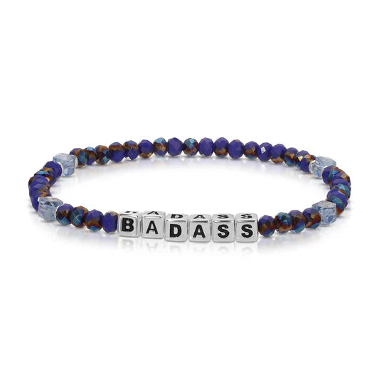 Colorful Words Crystal Beaded Stretch Bracelet