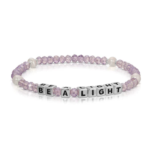 Colorful Words Crystal Beaded Stretch Bracelet