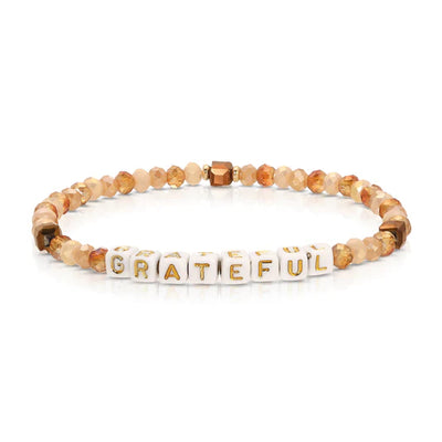 Colorful Words Crystal Beaded Stretch Bracelet