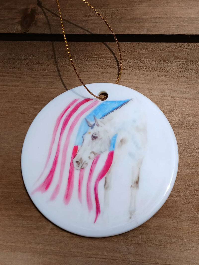 SonaEquestrian Holiday Ceramic Ornament