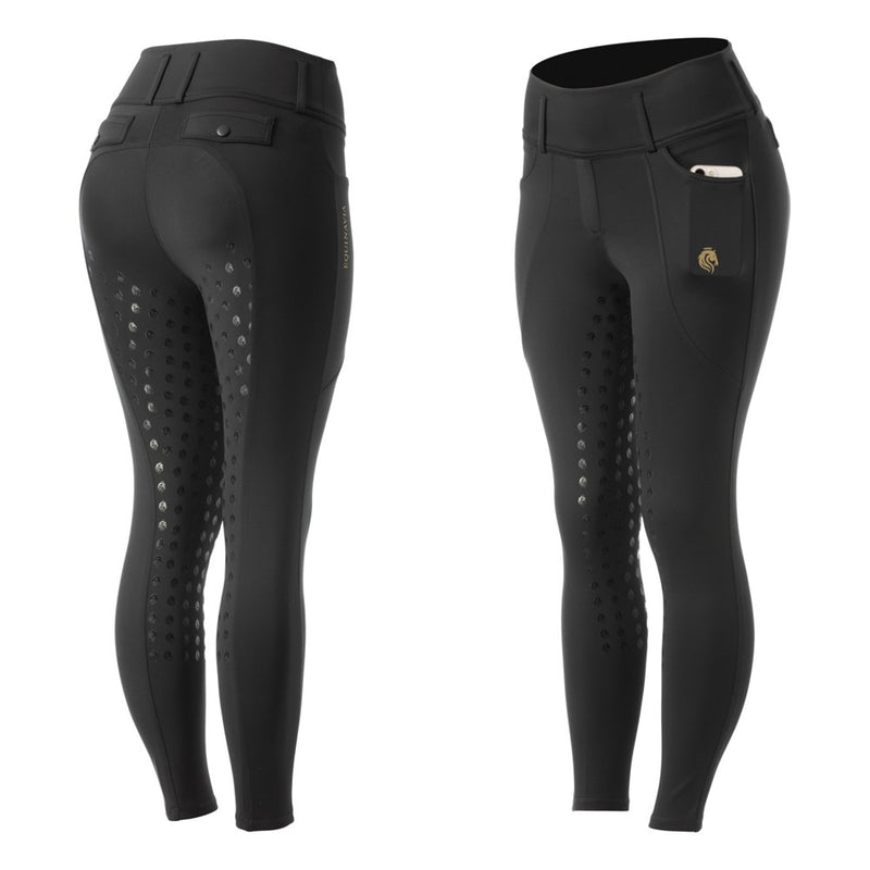 Equinavia Linnea Womens Compression Full Seat Breeches- Black