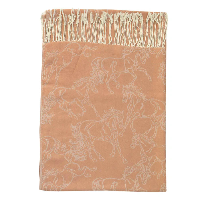 AWST Lila Linear Horses Pashmina Scarf