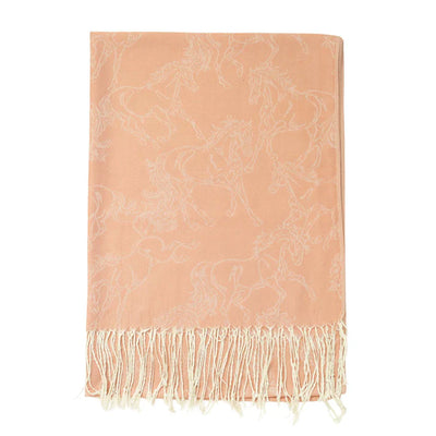 AWST Lila Linear Horses Pashmina Scarf
