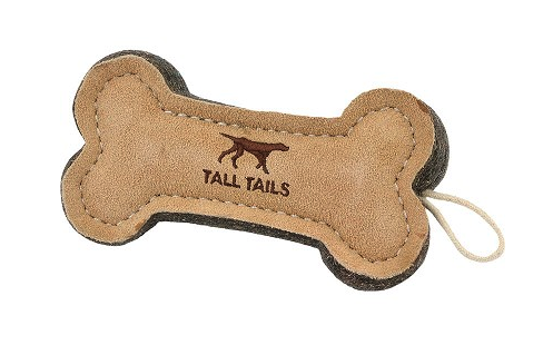 Tall Tails Natural Wool & Leather Bone Dog Toy