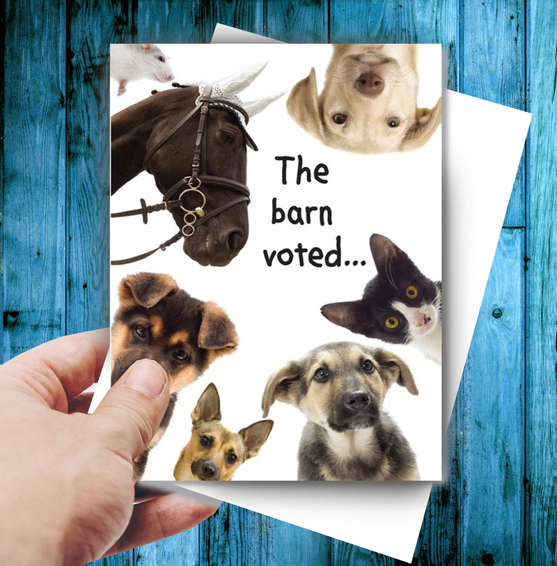 Horse Hollow Press - Horse Birthday Card: The Barn Voted