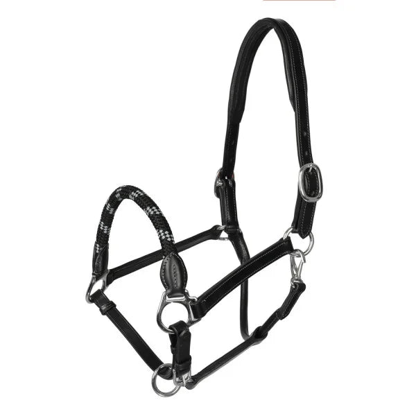 Acavallo Halter anatomical leather rope noseband