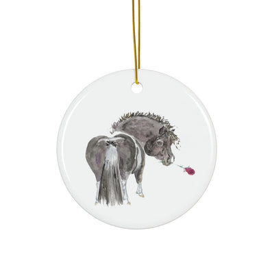 SonaEquestrian Adorable Chubby Ponies Holiday Ornament