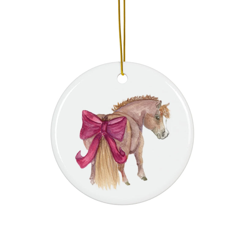 SonaEquestrian Adorable Chubby Ponies Holiday Ornament