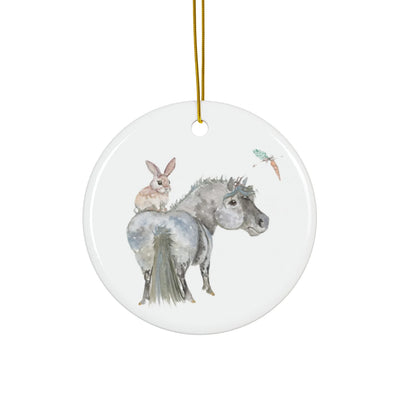 SonaEquestrian Adorable Chubby Ponies Holiday Ornament