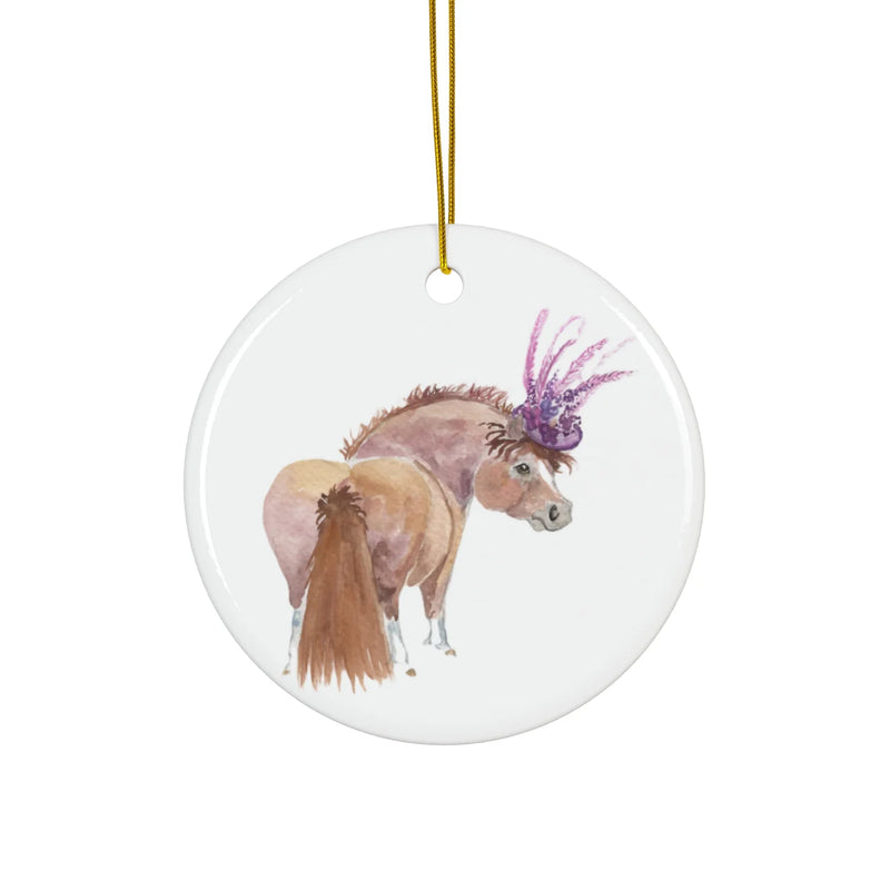 SonaEquestrian Adorable Chubby Ponies Holiday Ornament