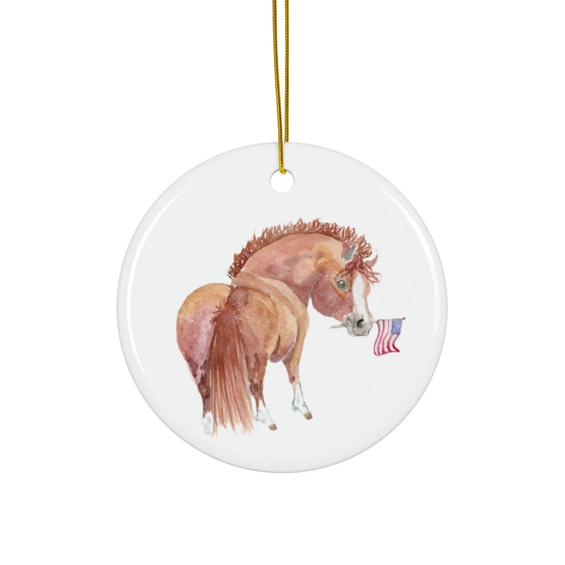 SonaEquestrian Adorable Chubby Ponies Holiday Ornament