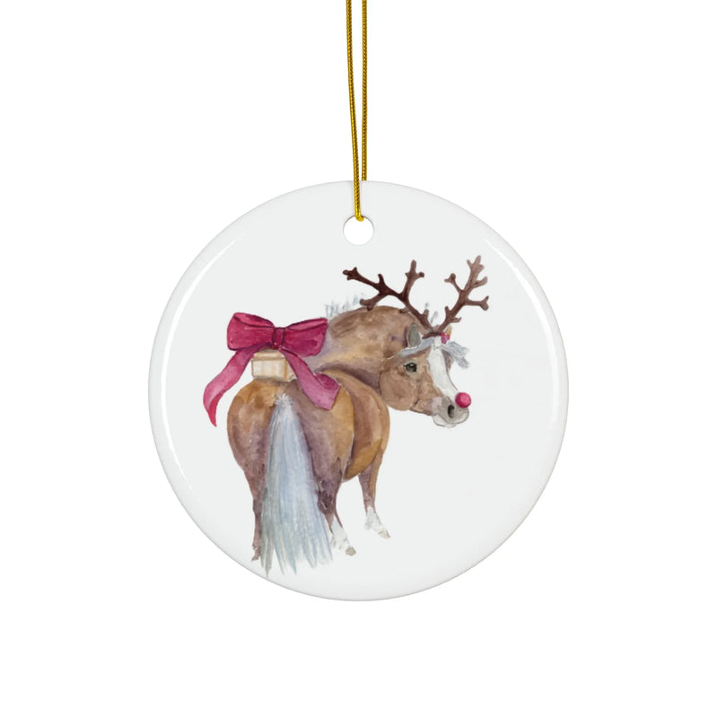 SonaEquestrian Adorable Chubby Ponies Holiday Ornament