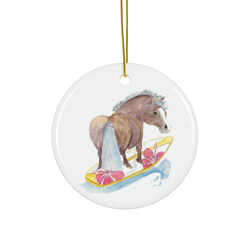 SonaEquestrian Adorable Chubby Ponies Holiday Ornament