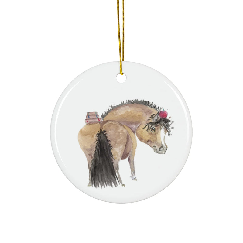 SonaEquestrian Adorable Chubby Ponies Holiday Ornament