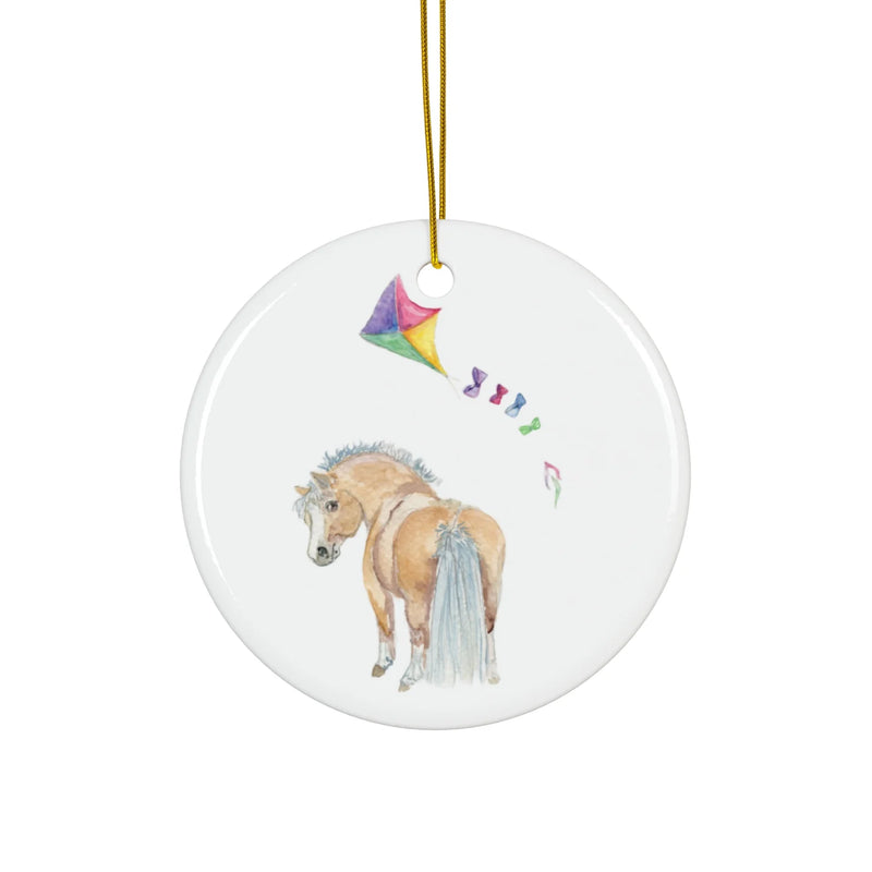 SonaEquestrian Adorable Chubby Ponies Holiday Ornament