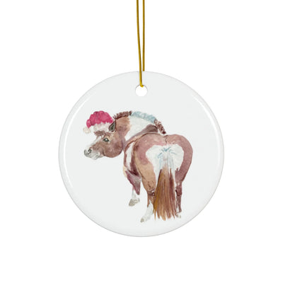 SonaEquestrian Adorable Chubby Ponies Holiday Ornament