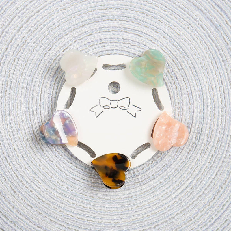 Mini Momo - Hair Claw Clip for Women and Girls - Cute Small Pin Heart