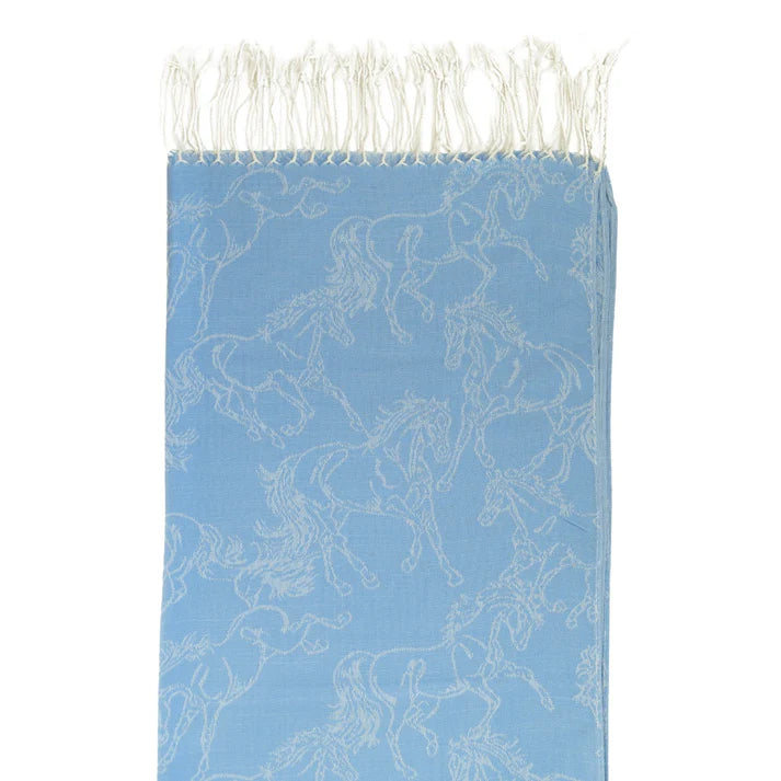 AWST Lila Linear Horses Pashmina Scarf