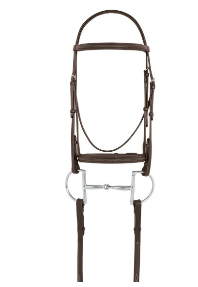 Camelot Fancy Stitched Raised Padded Bridle with Laced Reins