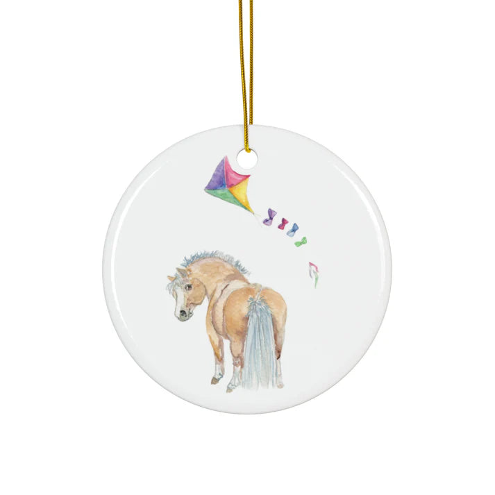 SonaEquestrian Adorable Chubby Ponies Holiday Ornament