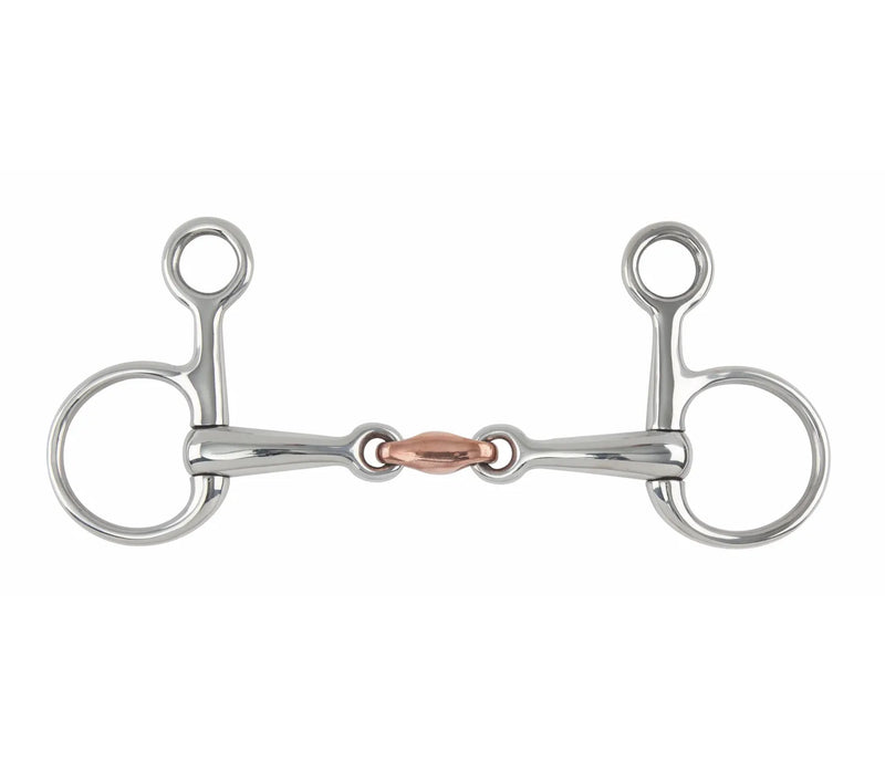 Shires Hanging Cheek Snaffle with Copper Lozenge